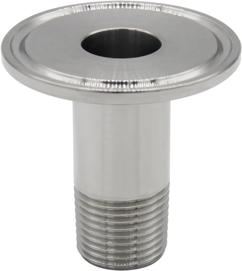 Fitvell Stainless Steel Sanitary Pipe Fitting 3/4" NPT Male Thread to 1.5" Tri Clamp 50.5mm Ferrule OD Sanitary Home Brew Adapter Connector (pack of 2) - Image 3